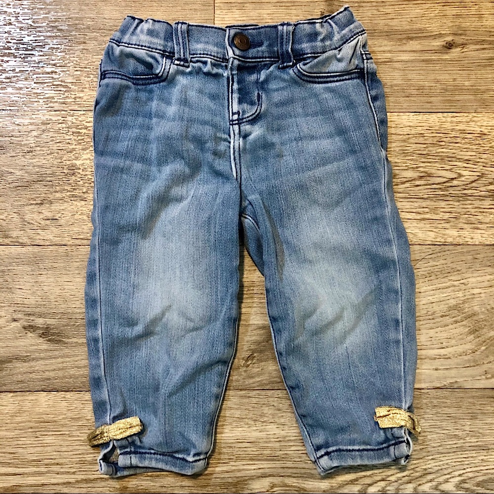 OshKosh Gold Bow Jeans Girls 18mo